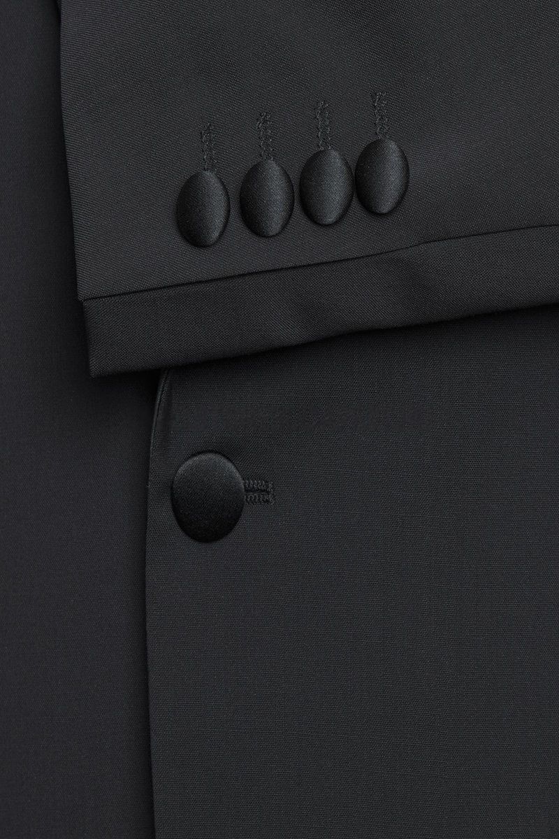 Zignone σμόκιν κοστούμι slim fit μαύρο — λεπτομέρεια υφάσματος