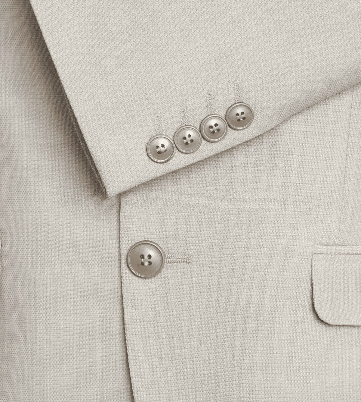 γαμπριάτικο κοστούμι slim fit μπεζ— λεπτομέρεια υφάσματος