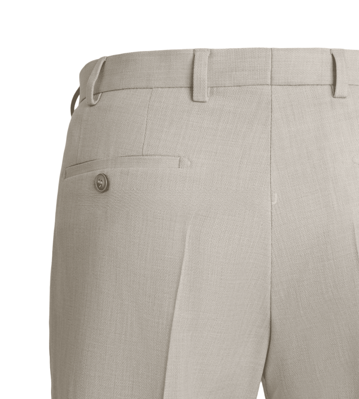 γαμπριάτικο κοστούμι slim fit μπεζ— πίσω όψη παντελόνι