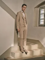 Λινο Κοστουμια Μπεζ Guabello