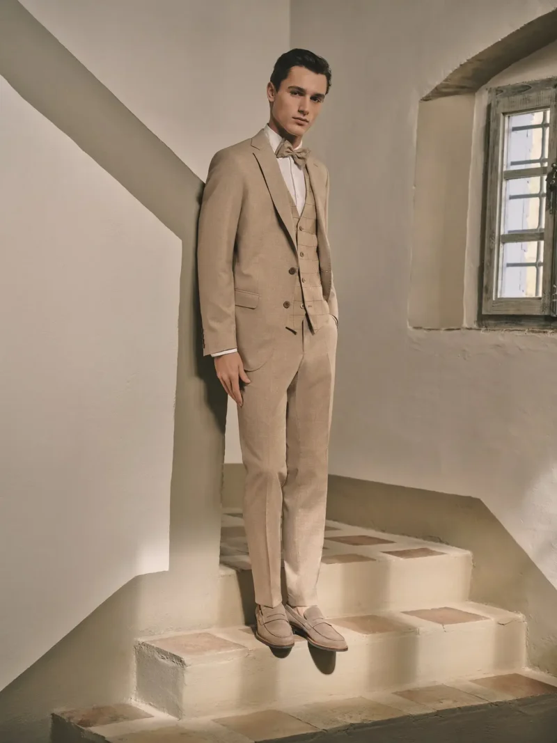 Λινο Κοστουμια Μπεζ Guabello